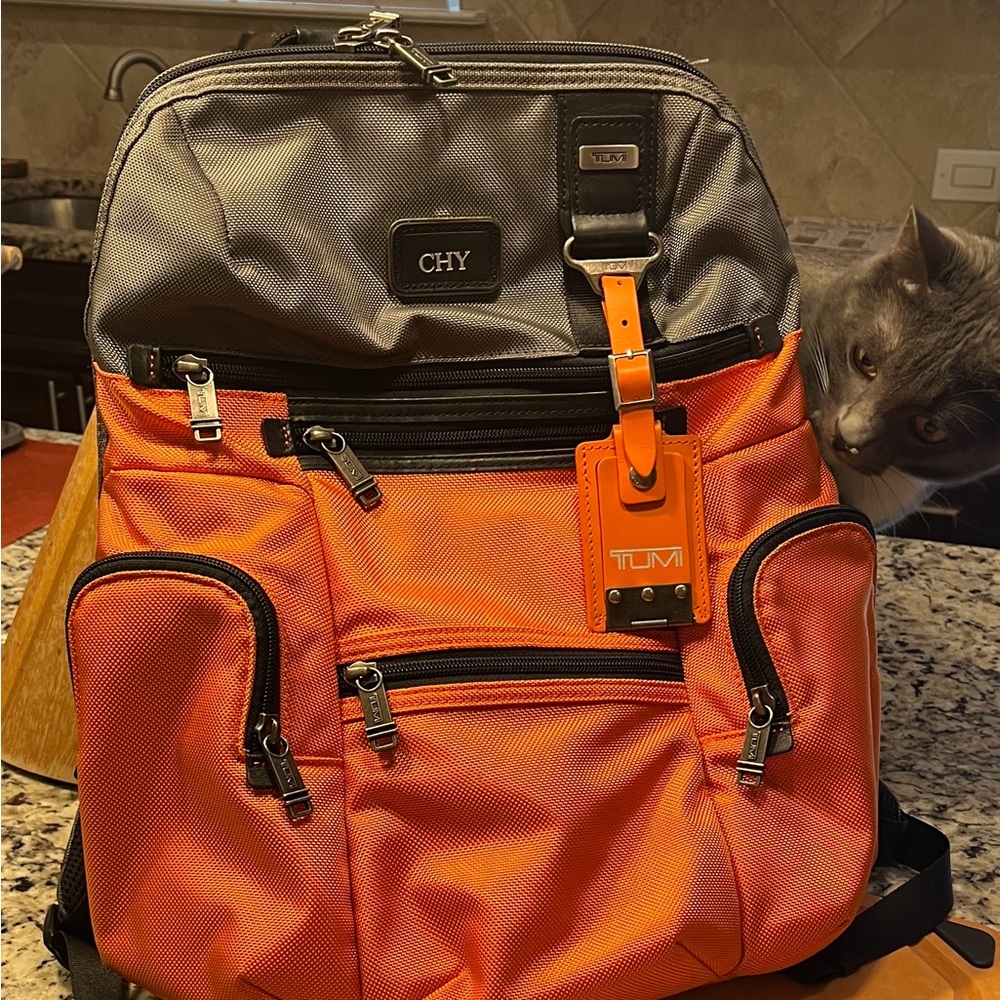 Tumi Backpack in Orange and Gray